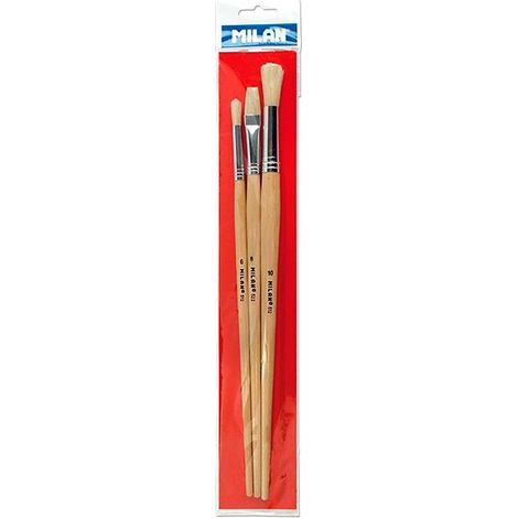 Blister con 3 pennelli per olio e acrilico serie 512 n°6 e 10, serie 522 n°8 Milano