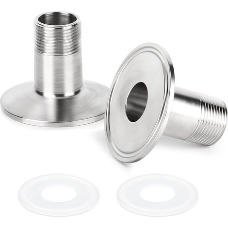 2 pièces 1,5" Tri Clamp à 1/2" BSP mâle raccord sanitaire en acier inoxydable 304 ferrule OD 50,5 mm connecteur pour brassage maison (1/5)