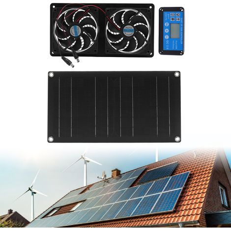 Ej.Life Abluftventilator, 20 W, wasserdichter Plattenventilator mit Doppellüfter-Kit, für Camping, Wohnwagen, Yacht, Gewächshaus, Zwinger, Hühnerstall, 6 Zoll (1/5)
