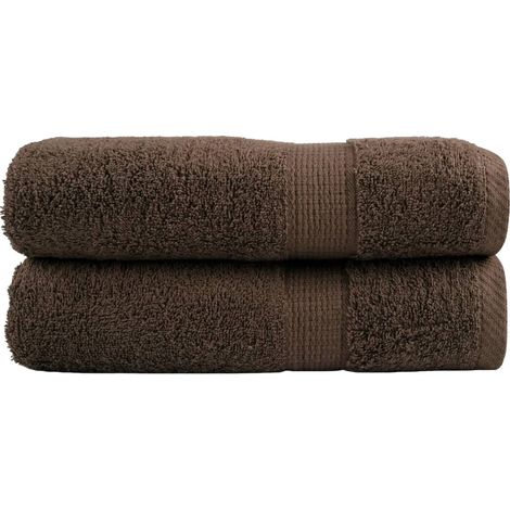 vidaXL Toallas de baño SOLUND 2 uds marrón 100x150 cm 600 gsm