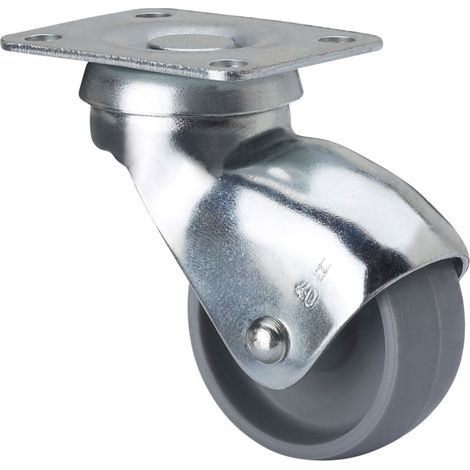 RUEDAS ALEX rueda giratora placa 10hsr30-bp plastico gris eje liso (1/2)