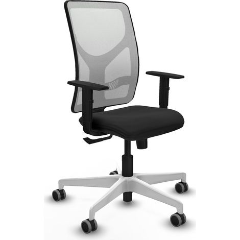 Chaise de bureau piqueras y crespo Motilla blanc maille et simili cuir (1/2)