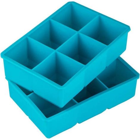 Eiswürfelform Silikon XXL 6 Fächer für Cocktails & Whisky