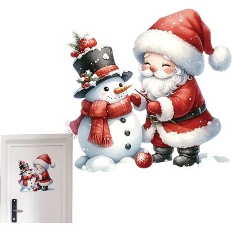 Autocollants Muraux de Noël Décorations Autocollant Amusant pour Couvercle de WC,Décalques Amovibles Ludiques Décorations (1/5)