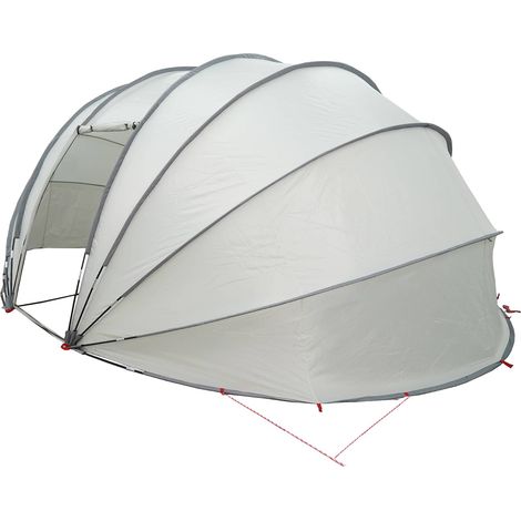 Vidaxl – Abri de piscine gris 538 x 440 x 204 cm – Polyester 185T imperméable – Portes zippées enroulables – Réduit la perte de chaleur