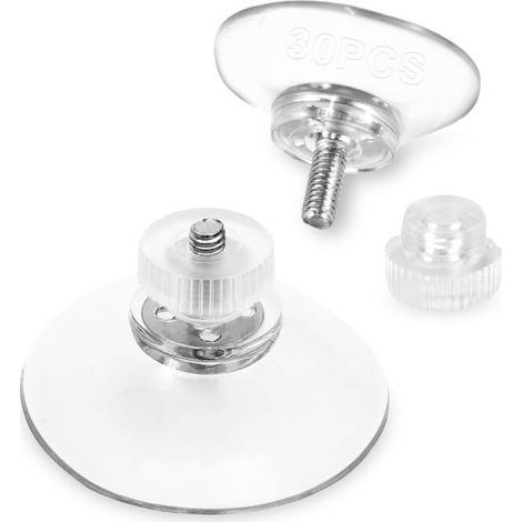 30 mini ventouses, 32 mm chacune, avec vis M410, adaptées aux fenêtres, voitures, décorations et suspensions. (1/5)