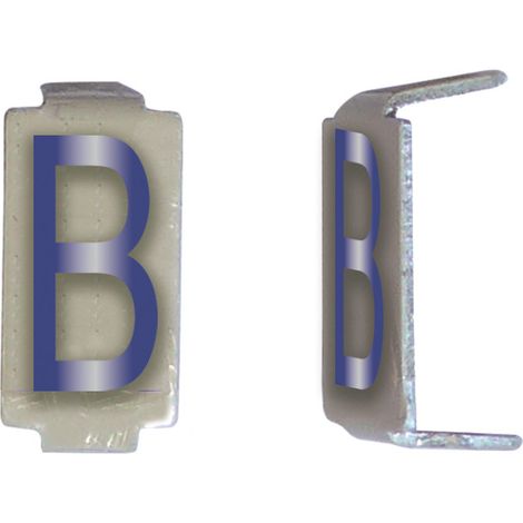 Lot 25 lettres B 6x11 Alu ivoire/bleu MICHAUD CD023