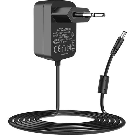 Alimentation universelle 9V 2A - Câble de 150 cm - Pour Arduino UNO R3 MEGA 2560 et platine vinyle Crosley Cruiser - Noir (1/5)