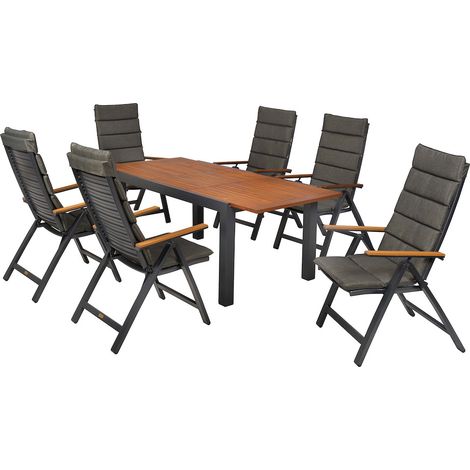 Astros Set 13tlg Alu/Kunstst. Ausziehtisch 150 (200) x 90 cm