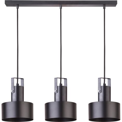 Lampada a sospensione Rif Plus nera 3 luci E27 Sigma
