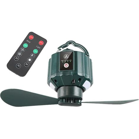 Ventilateur de camping suspendu Aututer avec lanterne LED, ventilateur de tente rechargeable avec crochet (1/2)