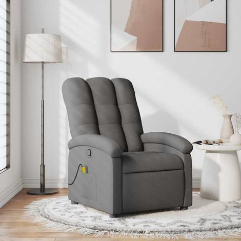 Massagesessel Dunkelgrau Stoff