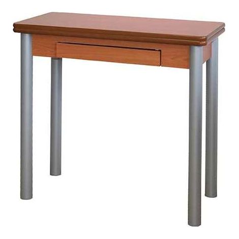 Mesa de cocina Malak con apertura tipo libro acabado cerezo, 80 x 40/80 x 76 cm (largo x ancho x alto) (1/3)