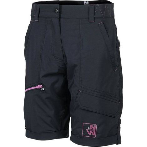 Bermuda de Travail Femme Sharon - Taille 50 - Noir/Fuchsia - Résistant et Confortable - D-Work