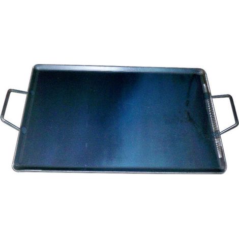 FPLUS plancha asar acero 4 mm con 2 asas de metal 33 x 25 , plancha asar acero 4 mm con 2 asas de metal 33 x 25