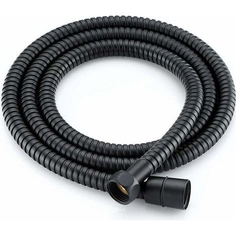 UlisemTuyau de Douche Acier inoxydable Flexible de Douche 1.5 mètres Anti-Torsion pour Douche à Main, Douche de Tête, Noir (1/4)