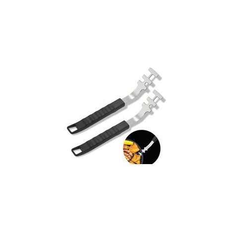 Lot de 2 grilles de Cuisson résistantes à la Chaleur,Anti-brûlure, Outils de Barbecue pour Le Camping,Retrait Facile, ustensiles de Cuisson,Matériau Acier Inoxydable, Schwarz