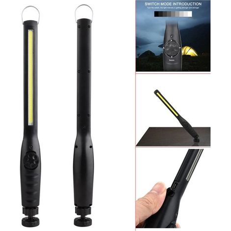 Lámpara de inspección LED recargable COB, de larga duración, portátil y regulable, con imán en la base, para iluminación de emergencia, 1 unidad (1/3)