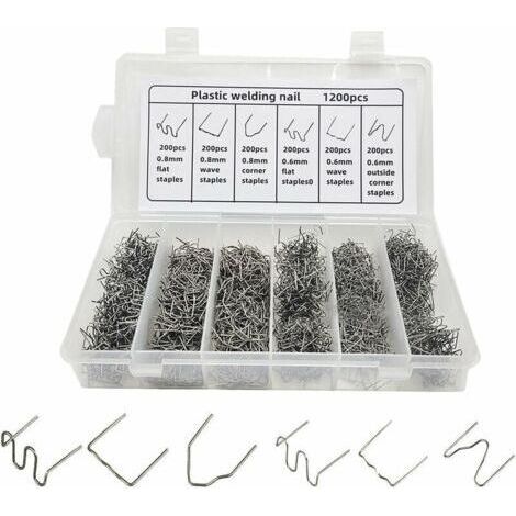 Agrafes Chaudes De Réparation En Plastique Automatique Pour La Réparation De Soudure En Plastique De Pare-Chocs De Voiture, 1200PCS (1/4)