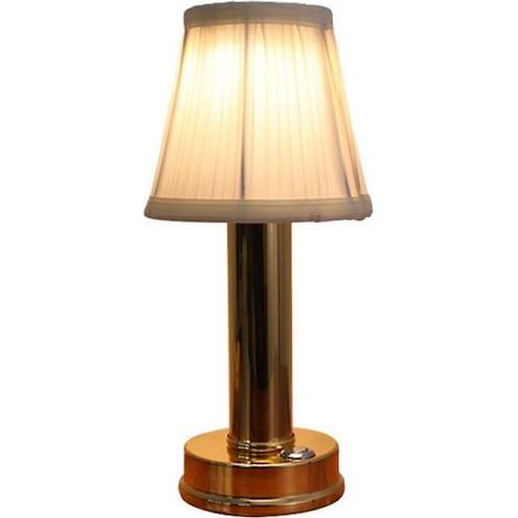 Lampe de table LED rechargeable sans fil, portable, USB, en métal, idéale pour les tables de chevet et les restaurants (couleur or) (1/4)