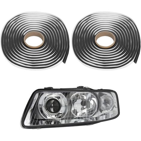 Schwarzes Butylband, 8 mm x 8 m, rundes Butylklebeband, wasserdichtes Gummidichtungsband, wasserfestes Butylklebeband für Auto-LKW-Scheinwerfer, Fenster, Türen, Windschutzscheibe