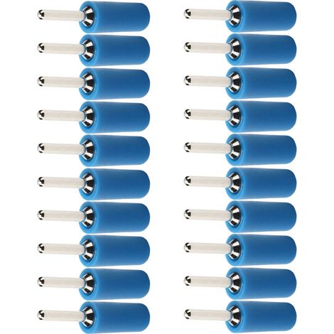 Lot de 20 connecteurs mâles étanches à fiche banane en laiton nickelé de 2 mm (bleu) (1/5)