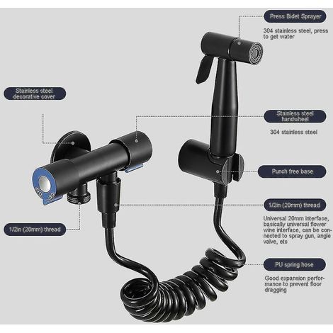 Pommeau de douche à main, douchette WC, pulvérisateur de bidet, jet de lavage pour accessoire de bidet (1/3)