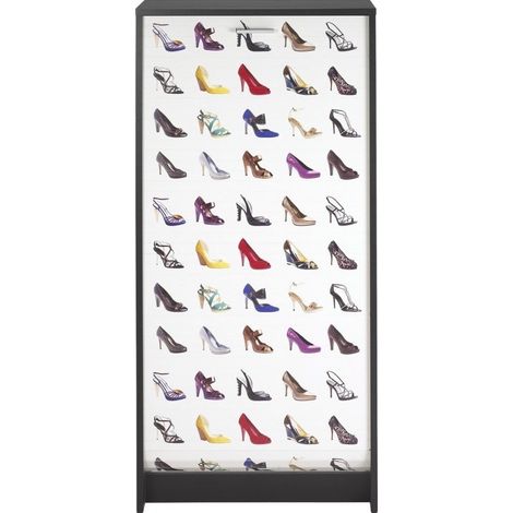 Meuble à chaussures noir rideau chaussures 21 paires Shoot 58cm (1/5)