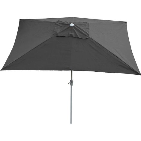 Parasol de jardin 2x3m rectangulaire inclinable polyester/aluminium 4,5kg anthracite 040003889