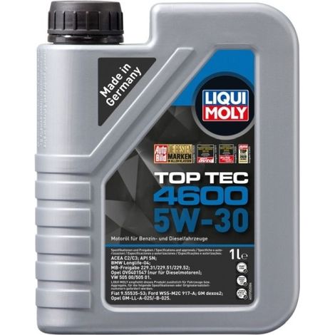 LIQUI MOLY LIQUI MOLY HUILE 5W30 1L TOP TEC 4600 / 505.01 505.00 502.00 / 229.51 / BMW / DB / OPEL