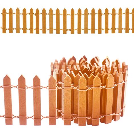 Clôture de Jardin Miniature en Bois Flexible - Décoration de Jardin Barrière 100 X 5 Cm (Orange) (1/5)