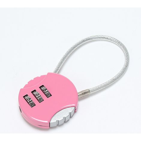 Deux cadenas de sécurité roses, à combinaison, avec câbles en acier, combinaison à 3 chiffres, adaptés aux valises, sacs à dos et aquariums. (1/5)