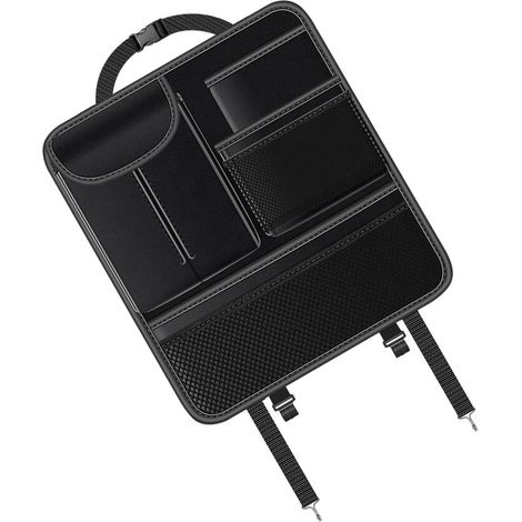 Porte-objets de dossier de siège auto, organiseur multifonctionnel suspendu à l'arrière pour téléphone, portefeuille, lunettes, boîte de mouchoirs, noir (1/5)