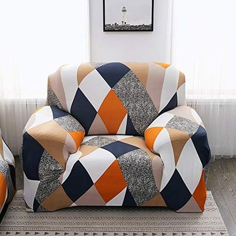 Housse extensible pour canapé 1, 2, 3 ou 4 places avec accoudoirs, housse extensible en spandex pour salon, housse de canapé (1 place : 90-140 cm) (1/5)