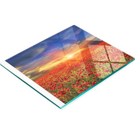 Planche décorative multifonctionnelle pour cuisine en verre trempé Maki Field 60x52 cm (1/5)