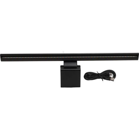 Barre lumineuse pour ordinateur portable avec protection oculaire, alimentation USB, lampe d'écran LED tactile, 15 modes d'éclairage et pince de fixation pour ordinateur de bureau ou de jeu. (1/5)