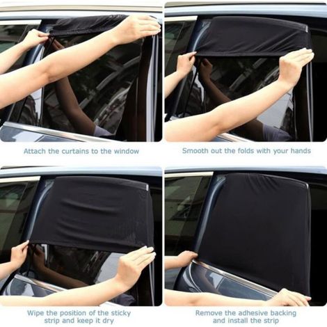 Pare Soleil Voiture Bébé, 4 Pièces Chaussette Voiture Résistance Maximale Aux UV, Convient à La Plupart des Voitures avec Une Bande (1/5)