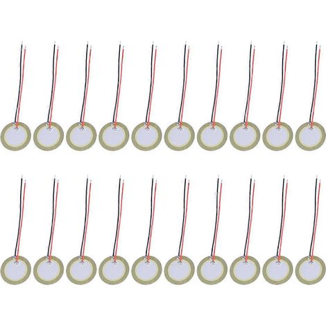 20 micros piézoélectriques à disque pour guitare acoustique, à diaphragme piézoélectrique et transducteur piézoélectrique-20pcs (1/2)