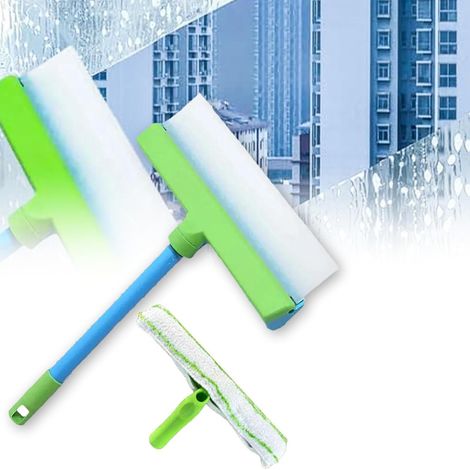 Kit Nettoyage et Récurage Silicone Recyclable – Raclette Silicone + Lingette Microfibre – Pour Verres, Miroirs, Douche, Voiture (1/5)