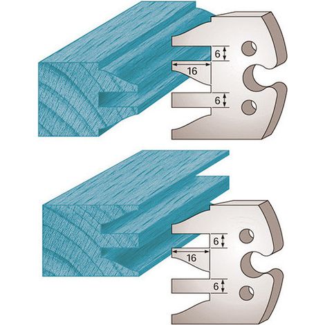 Diamwood Jeu de 2 fers profilés Ht. 50 x 5,5 mm en acier SP - Tailles : 50 x 5,5 mm - Épaisseur 5,5 mm - Avancement 16 mm - Compatible avec porte-outils haute 50 (1/2)