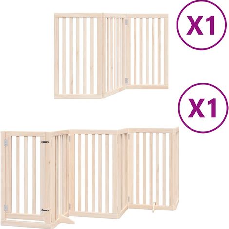 Maison Exclusive - Cancello per Cani con Porta Pieghevole 9 Pannelli 450 cm Pioppo