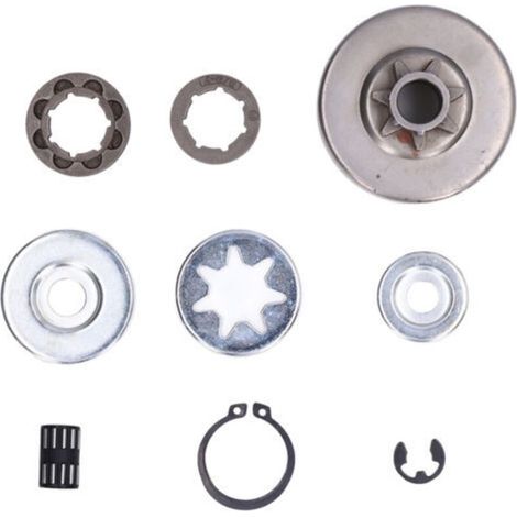 Kit de reparación de motosierra de 9 piezas que incluye rodamientos de agujas y sellos para mantenimiento.