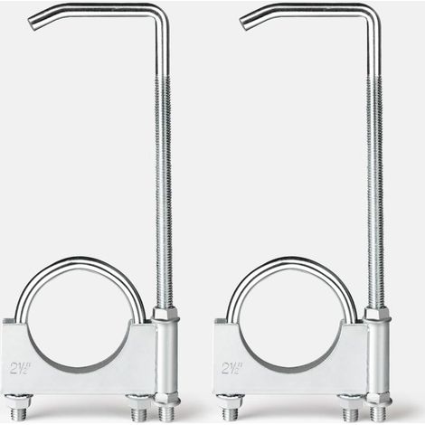 Colliers d'échappement universels Irovami - 6,3 cm, lot de 2, acier allié, avec pince de serrage, argent (1/5)