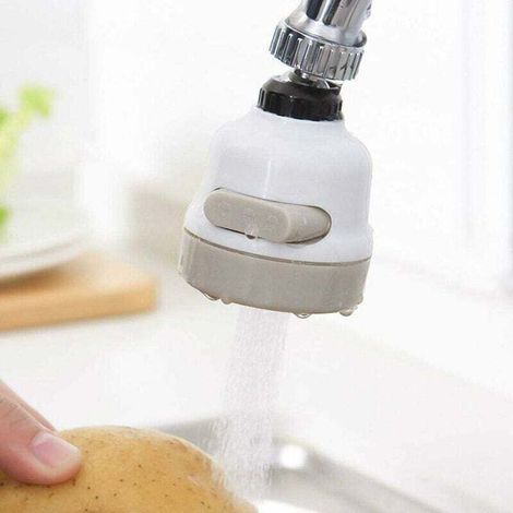 Tête de Robinet de Cuisine 360 ° Pivotant,Filtre de Buse Tête,3 Modes Réglable,embout à économie d'eau,pour cuisine et salle de bain (Blanc) (1/5)
