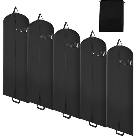 Randaco Kleidersack 5er 150x60cm Schutzhülle Kleiderhülle mit einem Griff schwarz Schuhsack