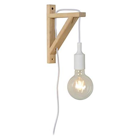 Lucide Fix Wall della lampada da parete di bianco, legno, e27, 60 W, Bianco, 19 x 3.2 x 22.5 cm (1/4)