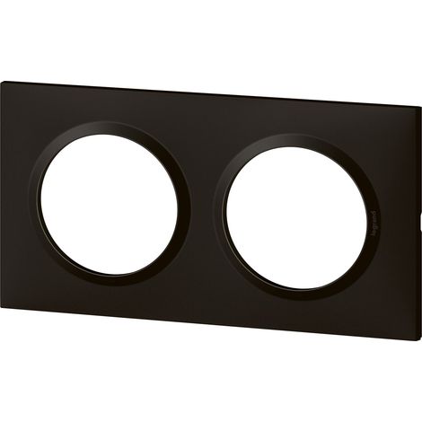 LEGRAND - Plaque carrée dooxie 2 postes finition noir velours