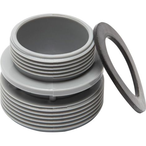 Accessoire de système de filtration, adaptateur pour piscine Intex, 2 x filetage mâle 1 1/2 pouce, gris, 1 x 1 x 1 cm, 040933 (1/3)