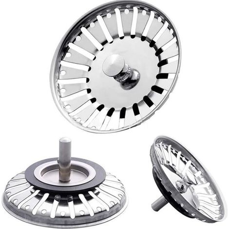 3er-Pack 84 mm Siebkörbe, Abflussstopfen für Küchenspüle, Spülbeckenstöpsel FLITI (1/4)