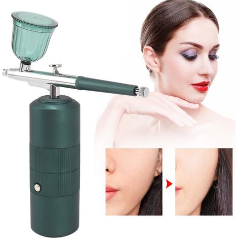Pistolet à peinture portable sans fil avec injecteur d'oxygène, humidificateur facial et brumisateur nano pour la manucure et le tatouage. (1/5)